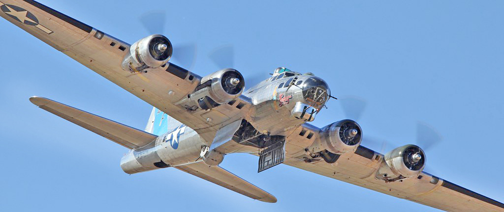 B-17 Flying in a Blue Sky